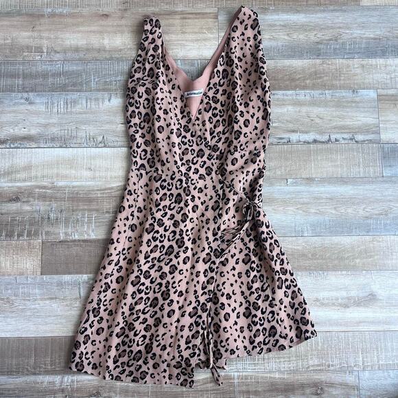 Reformation Feline Leopard Print Mini Dress Size S - Picture 1 of 5